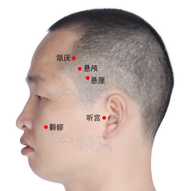 颔厌穴位图 艾灸取穴方法 主治病症 应用经验