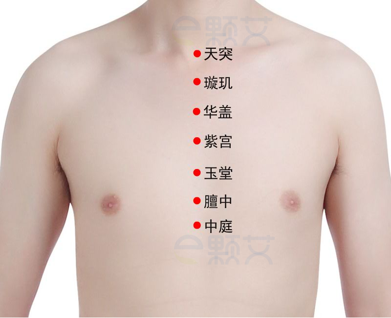 华盖穴位图 艾灸取穴方法 主治病症 应用经验