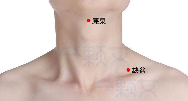 廉泉穴位图 艾灸取穴方法 主治病症 应用经验