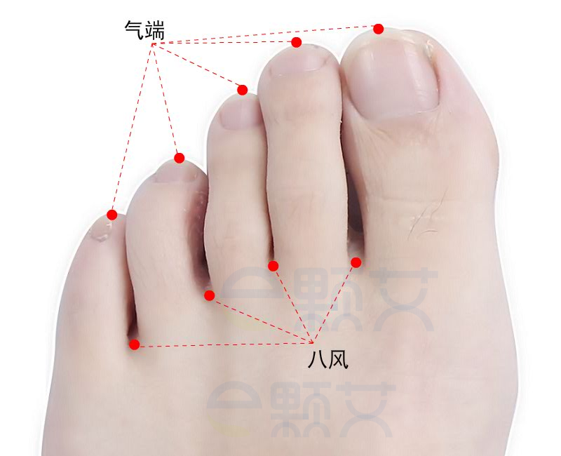 八风穴位图 艾灸取穴方法 主治病症 应用经验